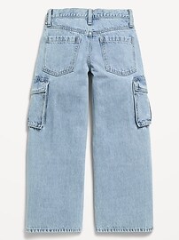 Image number 2 showing, Low-Rise Super Baggy Wide-Leg Cargo Jeans for Girls