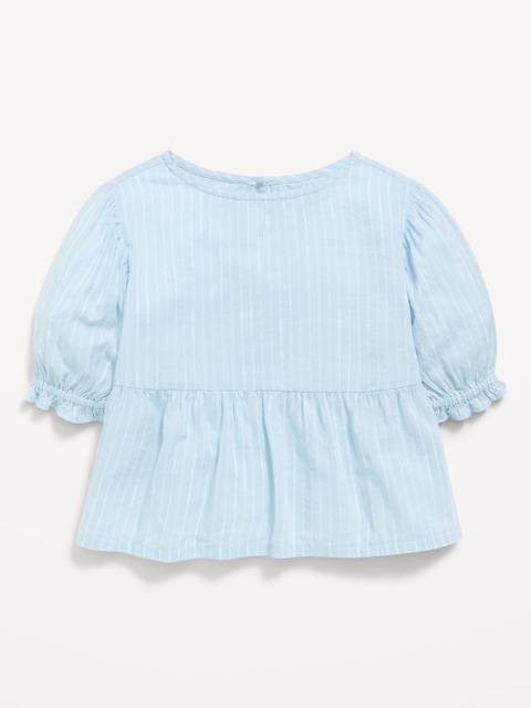 Short Puff-Sleeve Top for Toddler Girls