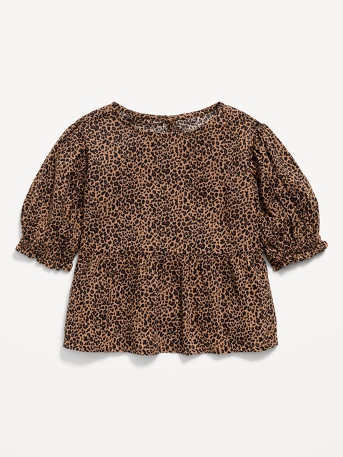 Short Puff-Sleeve Top for Toddler Girls