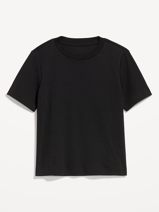 L'image numéro 4 présente T-shirt ras du cou court en tissu épais