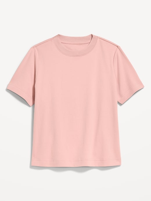 L'image numéro 4 présente T-shirt ras du cou court en tissu épais
