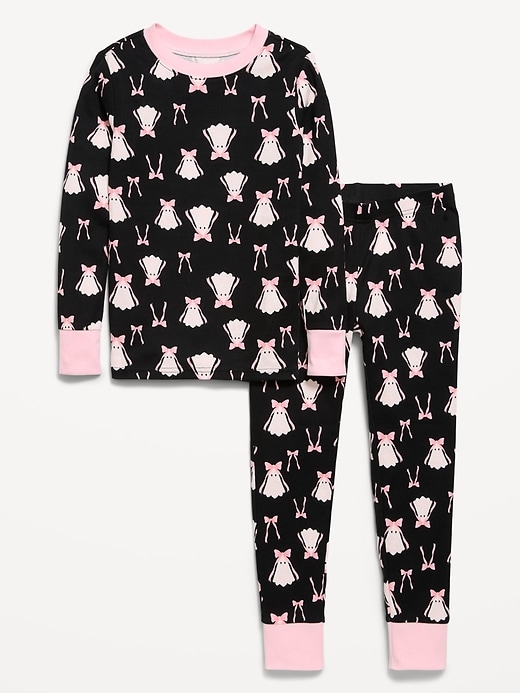Image number 1 showing, Printed Snug-Fit Graphic Pajama Set for Girls