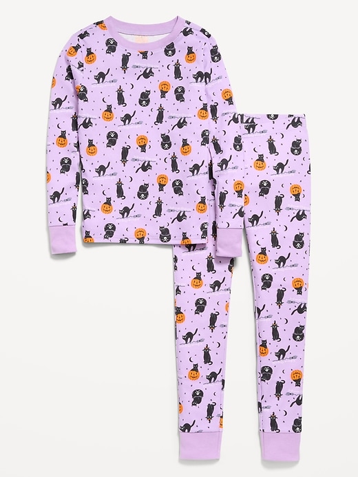 Image number 1 showing, Printed Snug-Fit Graphic Pajama Set for Girls