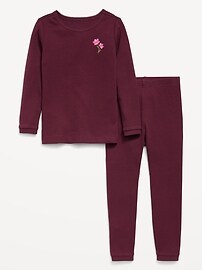 Image number 1 showing, Snug-Fit Graphic Pajama Set for Girls