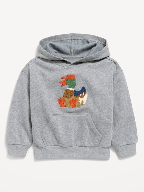 Oversized Boxy Graphic Pullover Hoodie for Toddler Boys