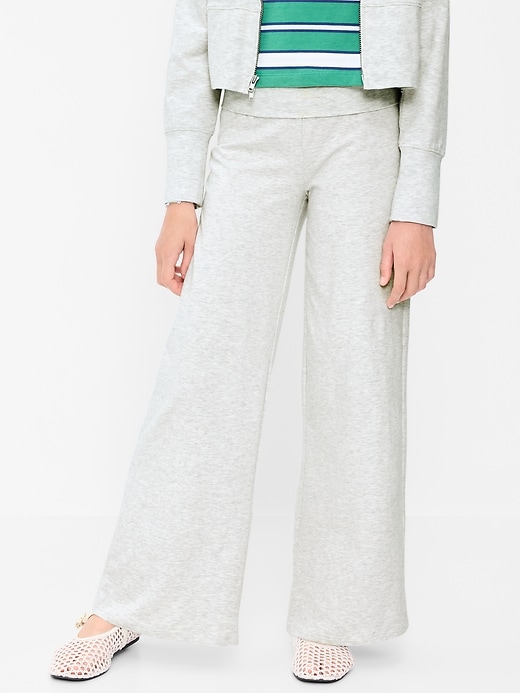 Image number 1 showing, Foldover Jersey Knit Wide-Leg Pants for Girls