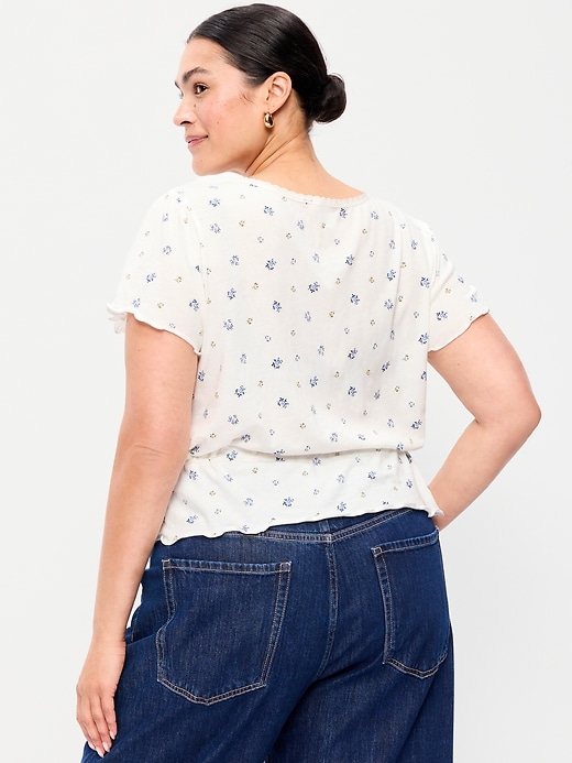 Image number 8 showing, Lace-Trim Button-Down Top