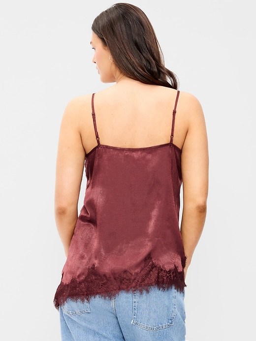 Image number 6 showing, Asymmetrical Lace-Trim Cami Top