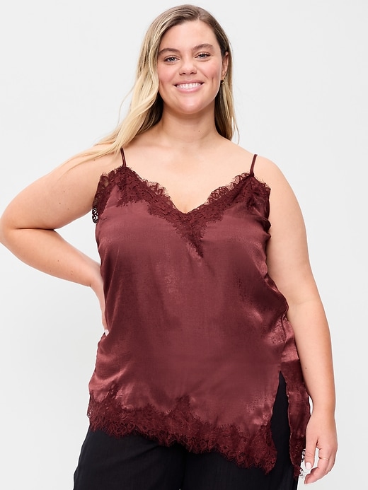 Image number 7 showing, Asymmetrical Lace-Trim Cami Top