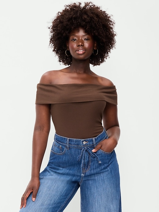 Image number 5 showing, Off-The-Shoulder Fitted Top