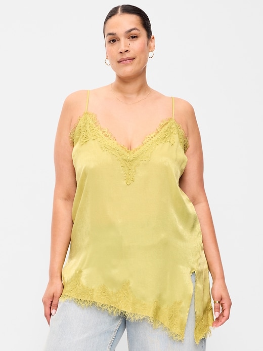 Image number 7 showing, Asymmetrical Lace-Trim Cami Top