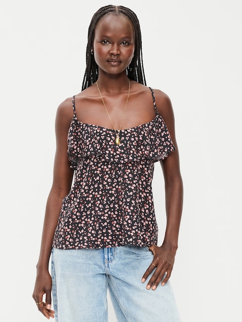 Ruffle-Front Tank Top