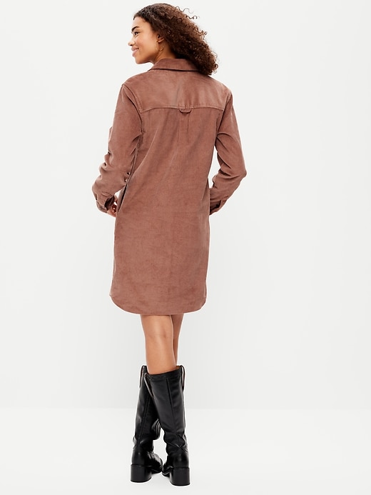 Image number 2 showing, Long-Sleeve Button-Down Mini Shirt Dress