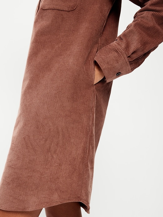 Image number 6 showing, Long-Sleeve Button-Down Mini Shirt Dress
