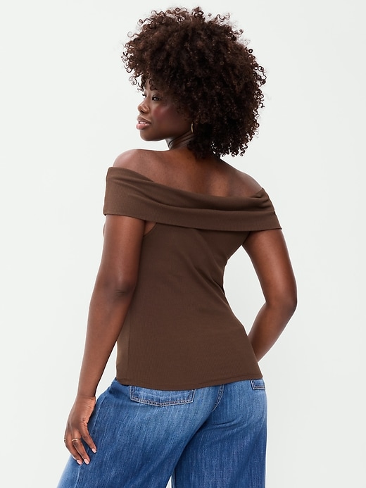 Image number 6 showing, Off-The-Shoulder Fitted Top
