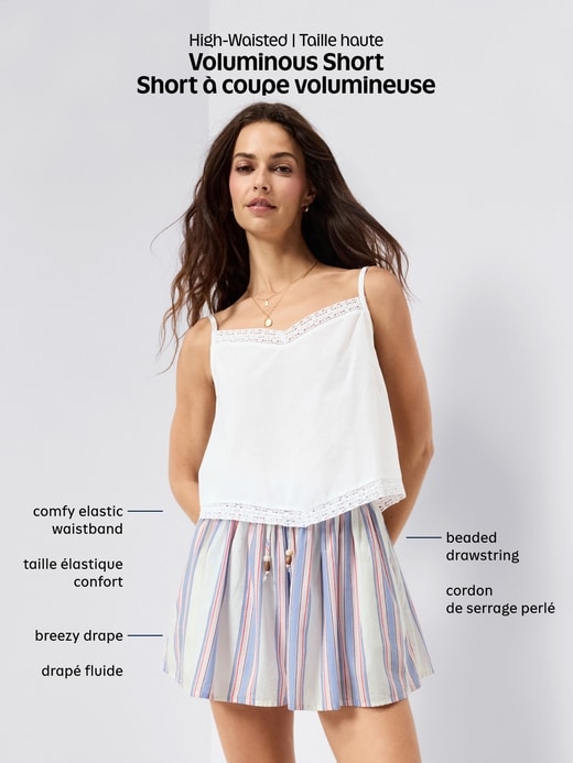 L'image numéro 9 présente Jupe-short fluide à taille haute