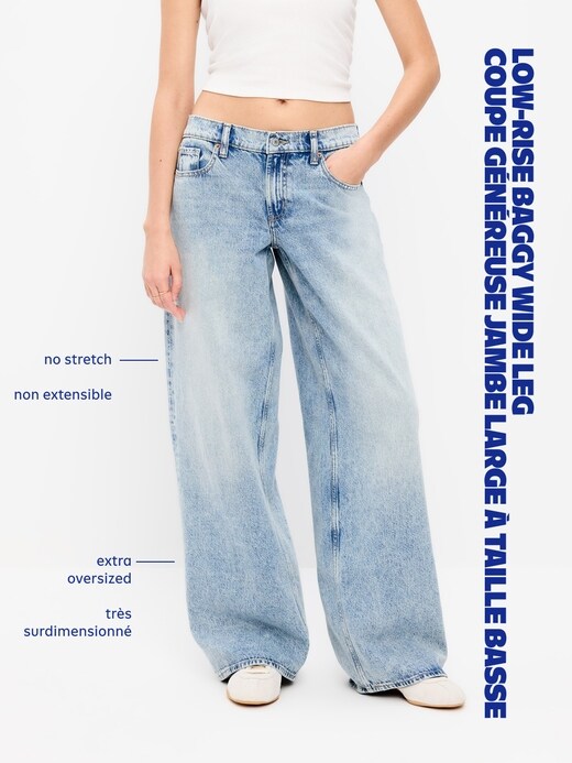 L'image numéro 6 présente Jean coupe généreuse à jambe large à taille basse
