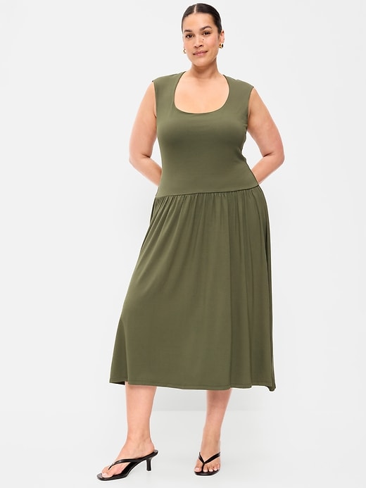 Image number 8 showing, Jersey Knit Drop-Waist Midi Dress