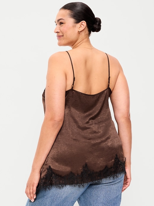 Image number 8 showing, Asymmetrical Lace-Trim Cami Top