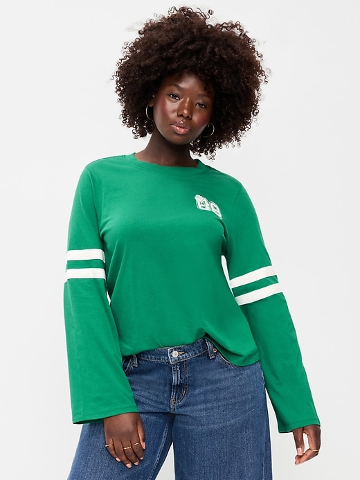L'image numéro 5 présente T-shirt passe-partout à imprimé à manches longues