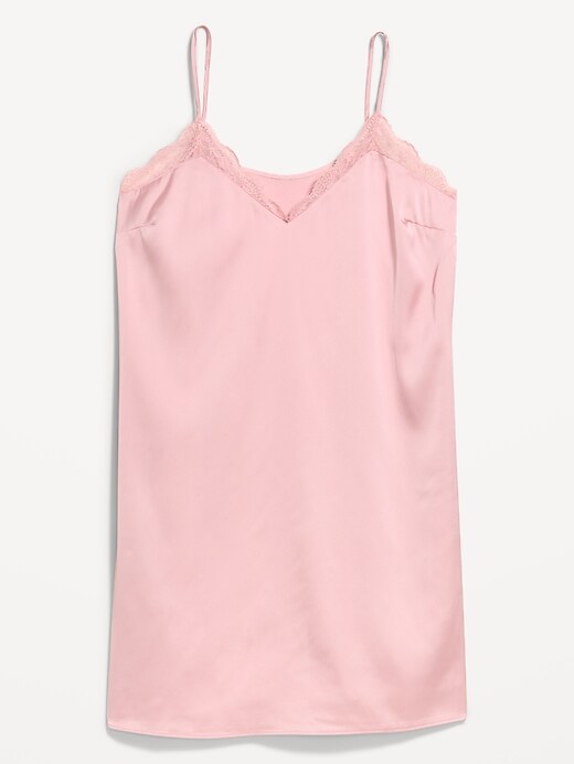 Image number 2 showing, Satin Lace-Trim Sleep Dress