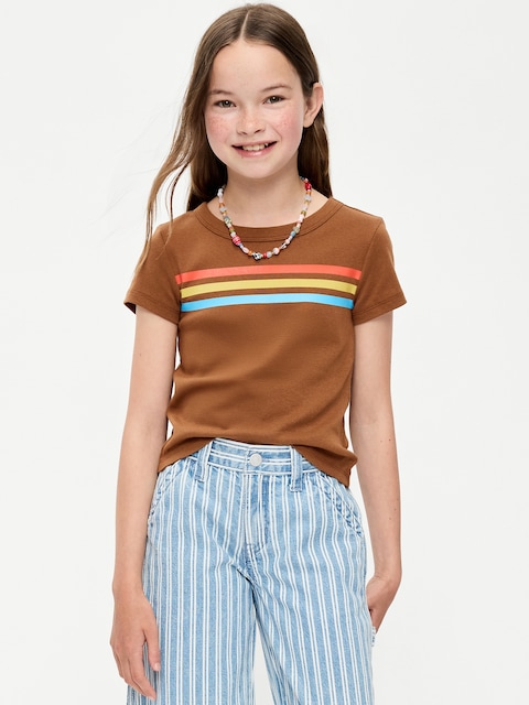 Fitted Short-Sleeve T-Shirt for Girls