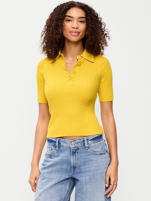 Image number 1 showing, Short-Sleeve Ribbed Polo