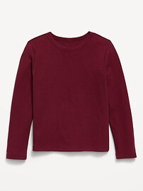 Image number 1 showing, Softest Long-Sleeve Ribbed T-Shirt for Girls