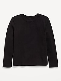 Image number 1 showing, Softest Long-Sleeve Ribbed T-Shirt for Girls