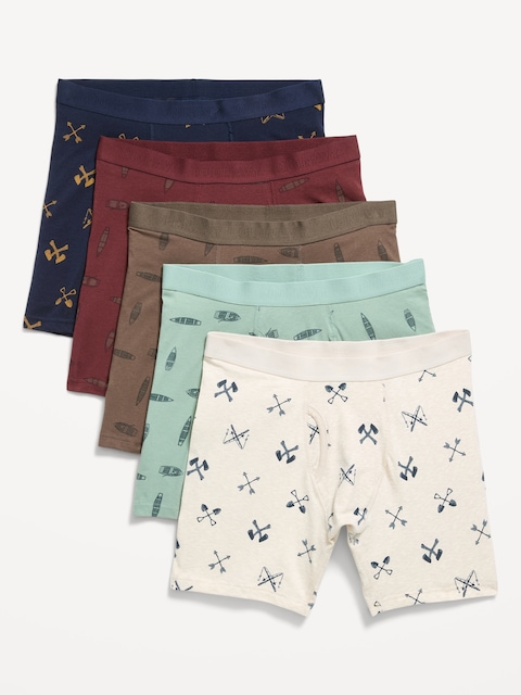 5-Pack Soft-Washed Boxer Briefs -- 6.25-inch inseam