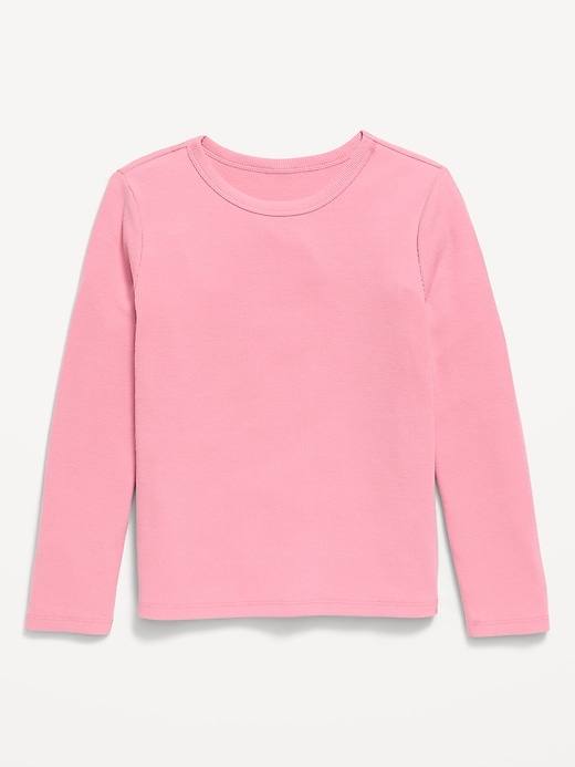 Image number 1 showing, Softest Long-Sleeve Ribbed T-Shirt for Girls