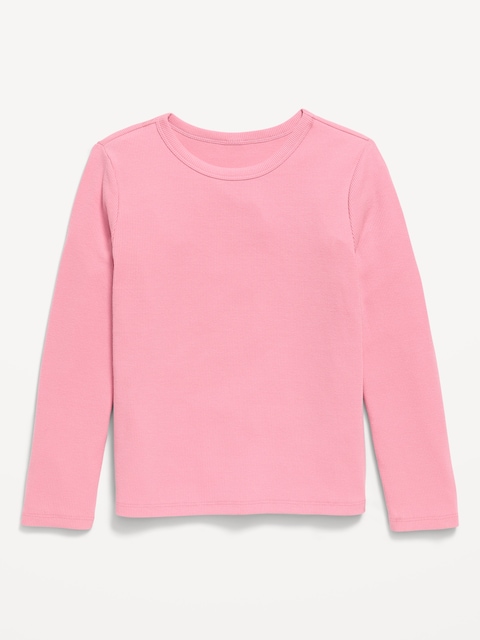 Softest Long-Sleeve Ribbed T-Shirt for Girls