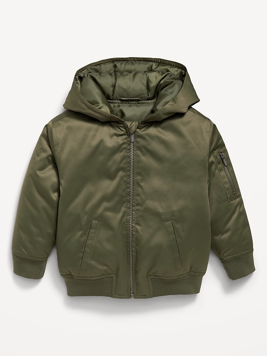 L'image numéro 2 présente Blouson d’aviateur surdimensionné hydrorésistant en satin pour tout-petit