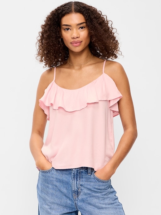 Image number 1 showing, Sleeveless Ruffle Tank Top