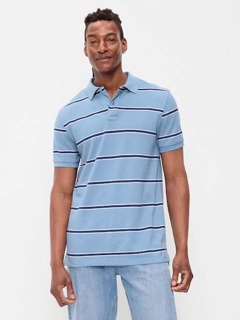Striped Pique Polo