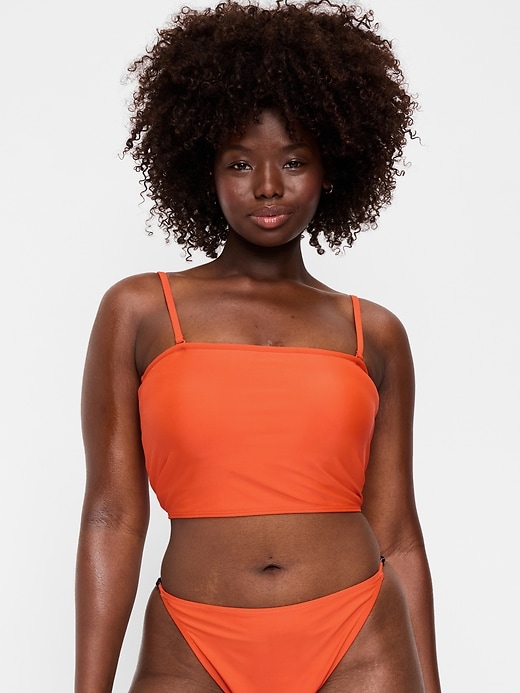 L'image numéro 5 présente Haut de maillot bandeau à nouer au dos.