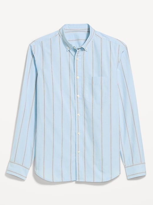 L'image numéro 4 présente Chemise passe-partout coupe classique en popeline à rayures