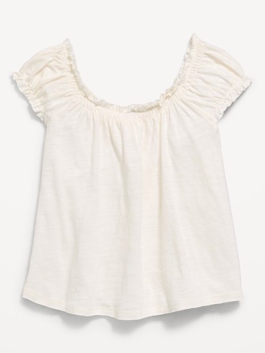 Image number 2 showing, Short-Sleeve Tie-Front Jersey-Knit Top for Girls