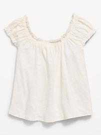 Image number 2 showing, Short-Sleeve Tie-Front Jersey-Knit Top for Girls