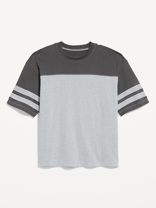 L'image numéro 2 présente T-shirt épais de style football à manches courtes