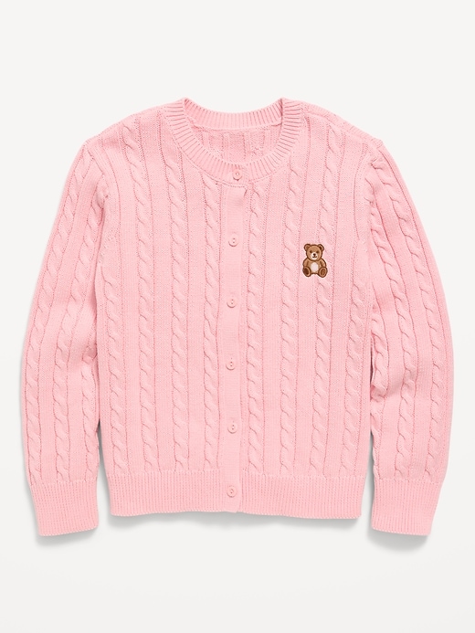 Image number 1 showing, Cable-Knit Cardigan Sweater for Girls