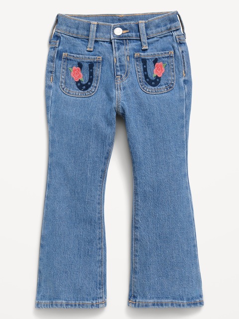 High-Waisted Embroidered Flare-Leg Jeans for Toddler Girls