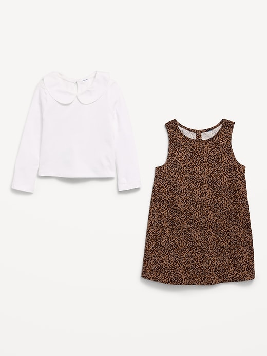 Image number 2 showing, Collared Top and Dress Set for Toddler Girls