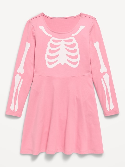Image number 1 showing, Long-Sleeve Graphic Fit and Flare Dress for Girls