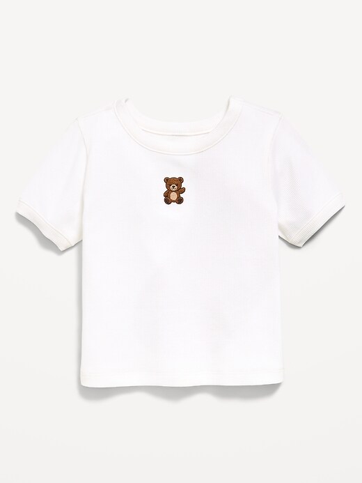 Image number 1 showing, Short-Sleeve Ringer Graphic T-Shirt for Toddler Girls
