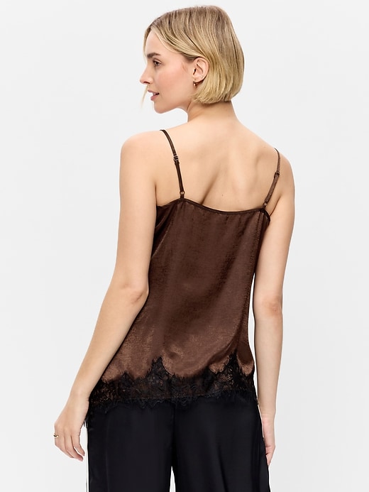 Image number 2 showing, Asymmetrical Lace-Trim Cami Top