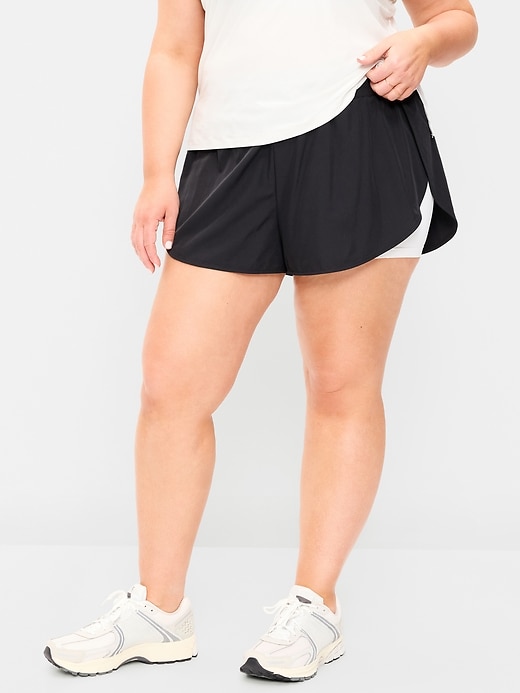 Image number 1 showing, High-Waisted StretchTech 2-In-1 Run Shorts