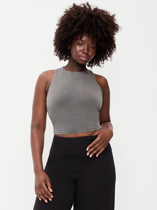 Image number 5 showing, Medium Support PowerSoft High-Neck Racerback Sports Bra