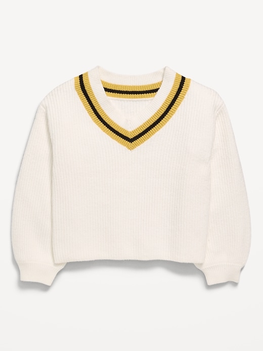 Image number 1 showing, Cropped V-Neck Sweater for Girls