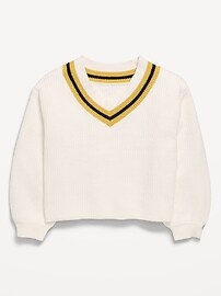 Image number 1 showing, Cropped V-Neck Sweater for Girls